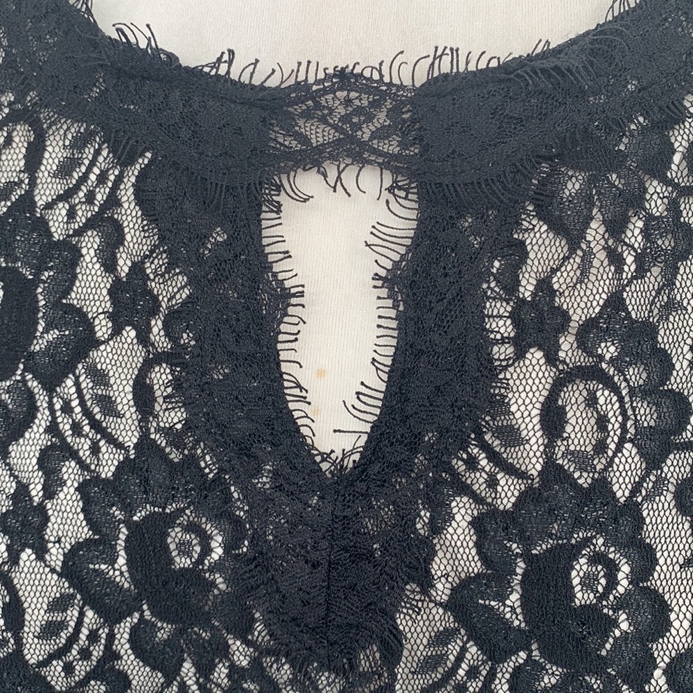 INC Black Plus Size Lace Blouse Size 1X - Picture 5 of 9